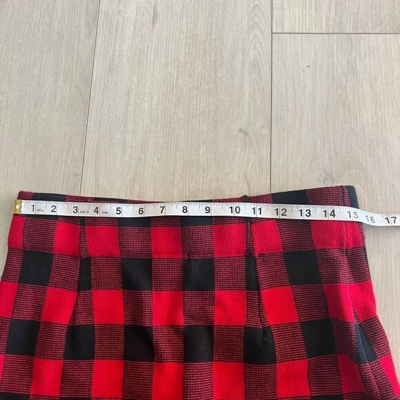 Chaps Skirt Womens Medium Red Buffalo Plaid Pull On Knee Length Classic Preppy - Picture 4 of 6